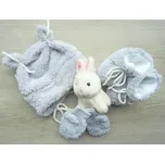AMÁLKA Chlupatý, kojenecký set, světle šedý Velikost: 62-68