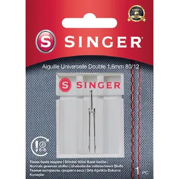Příslušenství k šicímu stroji Dvojjehla univerzální Singer 1,6 mm 1x80