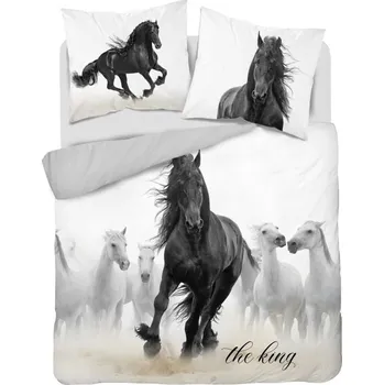 Povlečení Luxusní 3D povlečení - KONĚ THE KING - Francouzské 220x200 cm