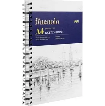 Szkicownik na spirali pionowej A4/60K biały DELI