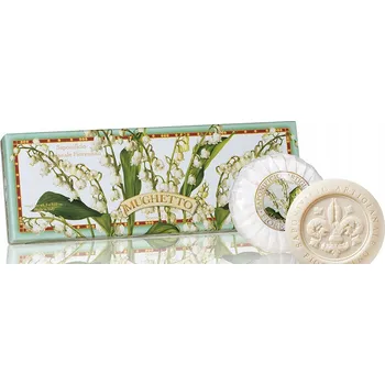 Mýdlo Saponificio Artigianale Fiorentino Sa Fiorentino - Přírodní kulatá tuhá mýdla Konvalinky 3 ks - 100 g