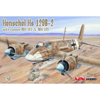 Plastikový model MN Hobby 1/48 Henschel Hs- 129B-2 with cannon MK 101& MK103