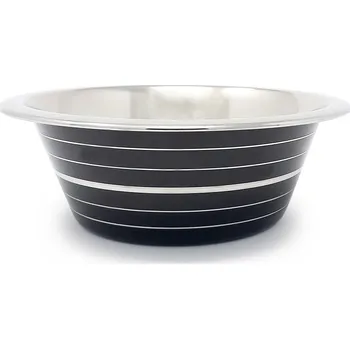 Miska pro psa PROFIZOO Miska nerezová Standard 4100 ml Černá (šedý proužek)