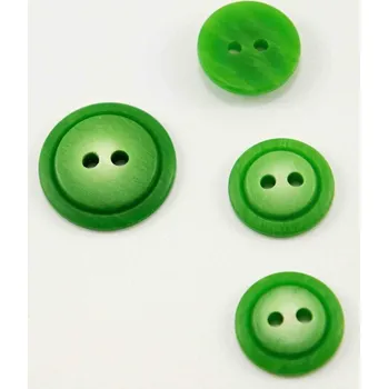 Knoflík Dírkový knoflík - zelený melír - průměr 1,5 cm