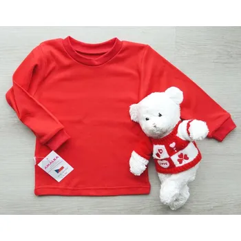 AMÁLKA Bavlněné tričko dlouhý rukáv, červené Velikost: 104