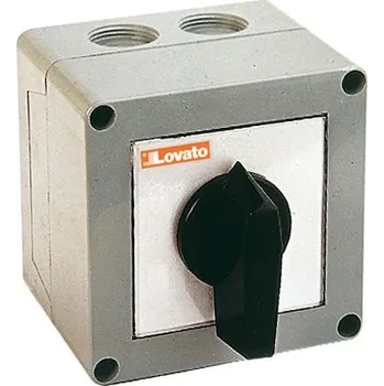 vypínač LOVATO Electric 7GN4053P vačkový spínač GN: 40A/3P, přepínač 1-0-2 s nulovou polohou, úhel 60°, v krytu