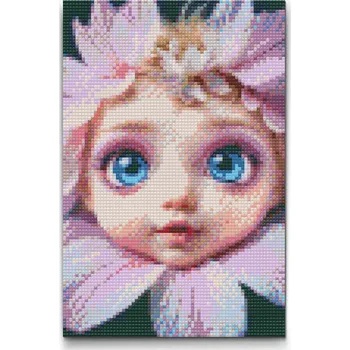 Diamantové malování Diamantové malování - Květinové miminko Velikost: 20x30cm, Rámování: Pouze srolované plátno, Diamanty: Kulaté