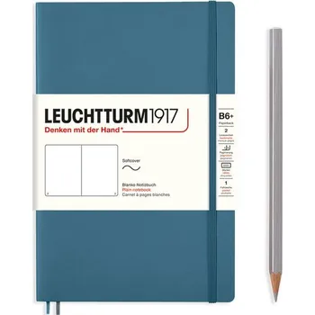 Sešit Leuchtturm1917 Zápisník Stone Blue Softcover B6+ čistý