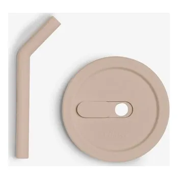 dětská jídelní sada Citron Silikonové víčko na hrneček s brčkem - Beige