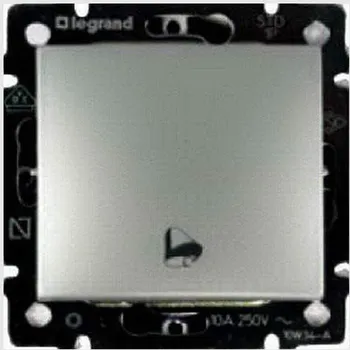 Elektrická zásuvka Legrand 770216 VALENA hliník tlačítko piktogram zvonku