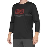 cyklistický dres pánský 100% AIRMATIC 3/4 Sleeve Jersey, Black/Red - XL