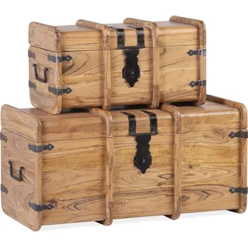 Truhla Set dvou dřevěných truhlic 72cm/52cm masiv akácie