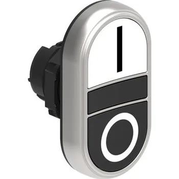 RC model auta LOVATO Electric LPCB7124 Dvoutlačítková plastová hlavice bílá/černá se symboly I-O lícující