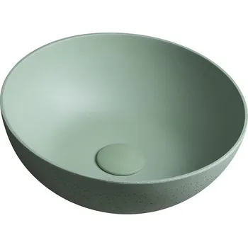 Umyvadlo SAPHO FORMIGO betonové umyvadlo na desku, Ø 39cm, zelená