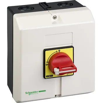 Elektrická zásuvka Schneider Electric VCF4GE Vario nouzový hlav.vypínač ve skříňce 63A, červená rukojeť