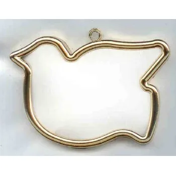 Vyšívací rámeček zlatý - ptáček - 9 x 6,5 cm - Zlatá