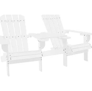 Zahradní židle Adirondack s čajovým stolkem masivní jedle bílé IM_310067