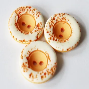 Knoflík 20599 Knoflík béžový 1059/34 - Oranžová, 22 mm