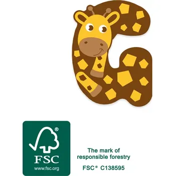 Dřevěná hračka Small Foot dřevěné písmeno G žirafa