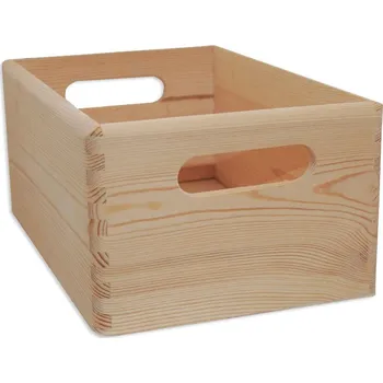 Úložný box Dřevotéka Dřevěná bedýnka s úchytem přírodní 30x20 cm Dřevěná bedýnka s úchytem přírodní 30x20 cm