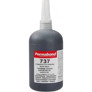 Průmyslové lepidlo PERMABOND 737 pružné vteřinové lepidlo černé 500 g