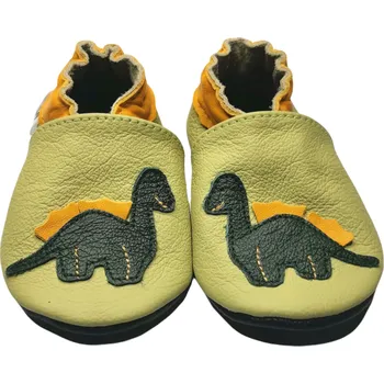 Capáčky EBOOBA Kožené capáčky s koženou podrážkou dinosaurus 6-12 měsíců Zelená 21