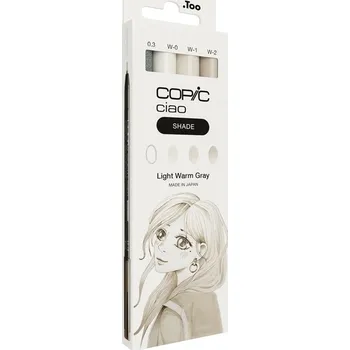 Lihové fixy COPIC Ciao oboustranné Brush & Chisel 3+1ks, Shade Light Warm Gray