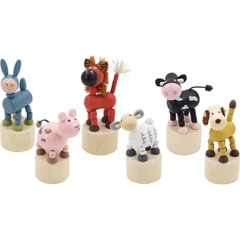 Dřevěná hračka Dřevěné mačkací zvířátko Farma