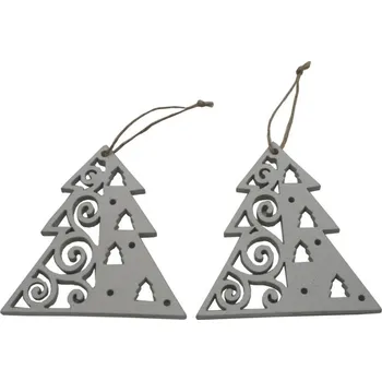 Vánoční dekorace Dekorace závěsná stromky 10 cm -2 ks 3001321