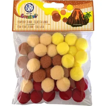 plyšák CREATIVO Plyšové POMPOM kuličky FIRE LAVA, 20mm, 335121023