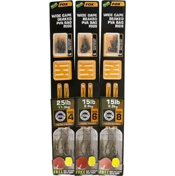 Rybářský háček FOX Edges Wide Gape Beaked PVA Ready Rigs – 15lb velikost 8 CCR174