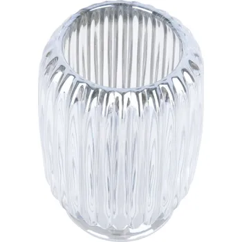 Svícen Svícen / váza Votive Sparkle lines sklo velký stříbrný Present Time (Barva-stříbrná)