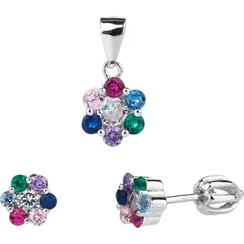 Souprava šperků Bealio BEALIO Stříbrná souprava KVĚTINA barevná 03-13106-2570