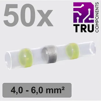 TRU COMPONENTS TC-12888428 krimpovací spojka se smršťovací bužírkou 4 mm² 6 mm² plná izolace žlutá 50 ks