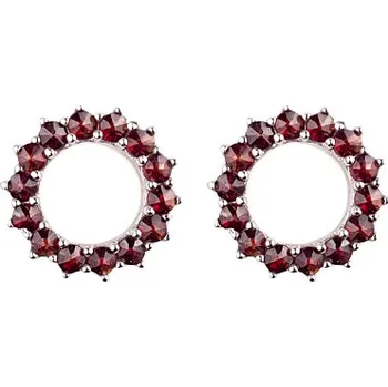 Náušnice granát - stříbrné náušnice (2203-3) povrchová úprava: zlacené