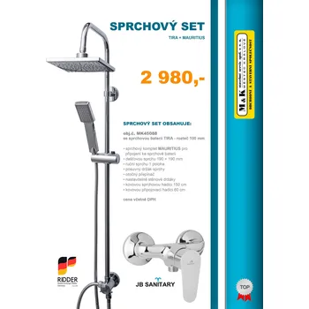 Sprchový set Sprchový set MAURITIUS + TIRA D10 55 00/100 (MAURITIUS D10 55 00/100) RIDDER