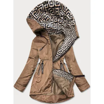 Béžovo-velbloudí dámská bunda pro přechodné období (B8037-12046) odstíny hnědé 46