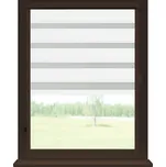 Dekodum Roleta den a noc v hnědé kazetě zatemňovací, barva látky Bílá Šířka (cm): 80, Výška (cm): Balkonová (do 200 cm), Strana mechanismu: Práva