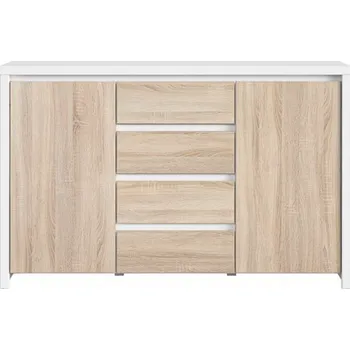 BRW Kaspian komoda KOM2D4S bílá/dub sonoma