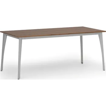 Psací stůl B2B Partner Jednací kancelářský stůl PRIMO OMEGA, 180x90 cm, šedá podnož, ořech