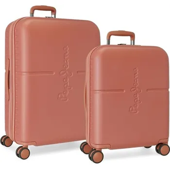 Cestovní taška PEPE JEANS Highlight Terracota, Sada luxusních ABS cestovních kufrů 70cm/55cm, 7689526