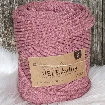 Příze Velká vlna Špagát 5mm Starorůžová (Špagátová příze 5mm Starorúžová ruža)
