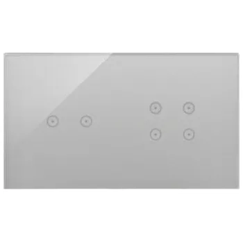 Simon DSTR224/71 Dotykové panely 2 moduly 2 horizontální dotykové pole, 4 dotyková pole, bouřková/stříbro