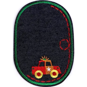 Textilní nažehlovací páska Nažehlovačka / záplata riflová auto - 4 zelená pastelová