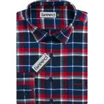 Pánská košile GREED flanelová, červeno-modrá károvaná SDF389, dlouhý rukáv, regular fit, vel. 40