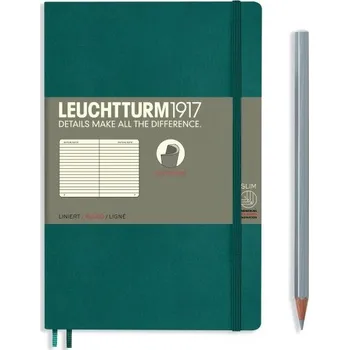 Blok Pacific Green, Paperback (B6+), 219 p., ruled