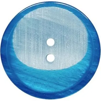 Knoflík knoflik sv.modrý lesk střed 23mm 342020 - Modrá, 18mm