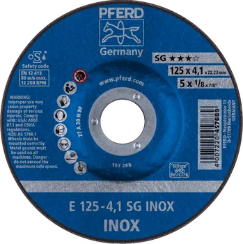 Brusný kotouč Pferd 62212423 | Brusný kotouč 125 x 4,1 x 22,23 mm, SG INOX
