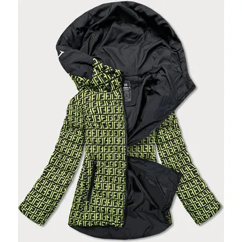 Černo-zelená dámská vzorovaná bunda (W711) odstíny zelené S (36)