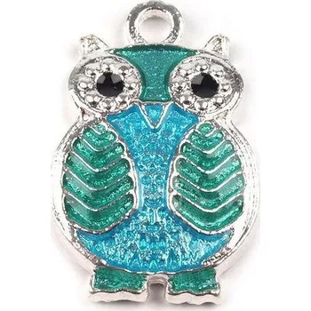 Přívěsek Přívěsek sova 13x20 mm - 5 tyrkysová